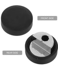 Four Pcs Copper Round Frameless Mirror Hanging Clips with built tough zinc alloy brackets, front and rear view