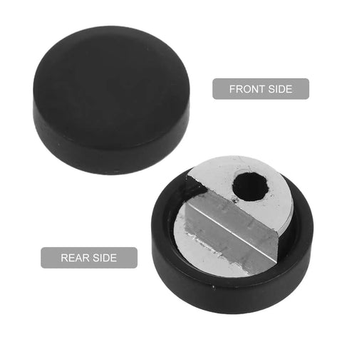 Four Pcs Copper Round Frameless Mirror Hanging Clips with built tough zinc alloy brackets, front and rear view