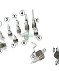 Killer Performance Veterinary Orthopedic Drill And Saw Attachment Featuring Hella Accurate Micro Mechanics Durable Sterilizable Build Top Shelf Reliability For Modern Clinics surgical drill attachments displayed in various sizes and shapes.