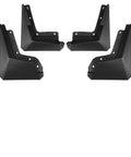 Heavy Duty Car Mud Flaps For Tesla Cybertruck 2024 ABS Plastic Splash Guards set of four fender shields in black.