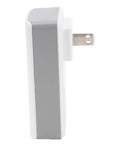 Rock Solid Emergency Ups Adapter With 1200Mah Battery 5V2A Backup Power Supply for routers, side view in white and grey with plug.