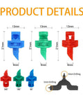 Diagram of 150 Piece Drip Irrigation Emitter Set With Drill Tool Micro Sprinklers 90 180 360 Degree Nozzles dimensions