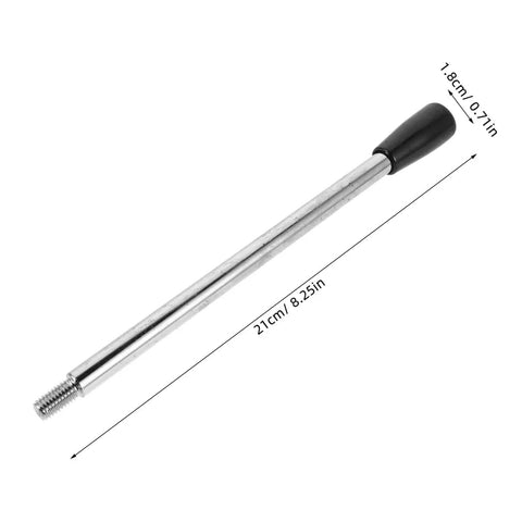 Three Piece M8 X 200 Millimeter Drill Press Handle Kit With Built Tough Phenolic Knobs And Ergonomic Crank For Bench Drill Machines Runs Smooth For Shop Work Essentials, showing a polished chrome handle rod.