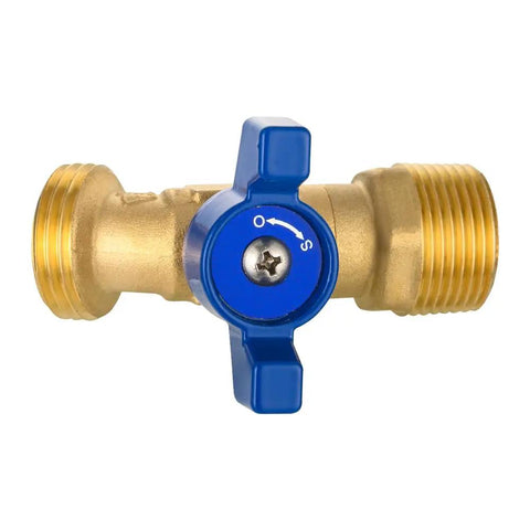 One Piece Three Quarter Inch Male NPT Inlet And Three Quarter Inch Male GHT Outlet Spigot With One Quarter Turn Valve For Quick On Off Outdoor Water Connection Sillcock Hose Bibb Connector Garden Hose GHT Outlet brass valve