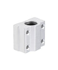 Badass 6 mm Linear Ball Bearing Slide Block With Rock Solid Aluminum Housing And Chrome Steel Bearings, side view, silver finish.
