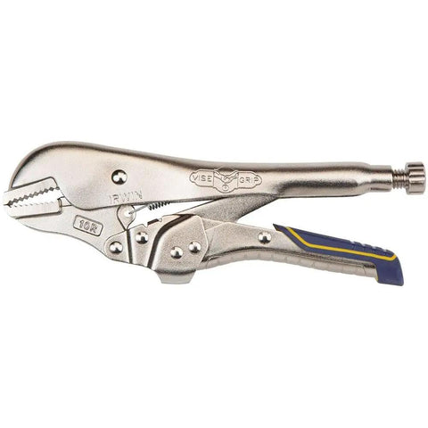 Original Locking Pliers With Straight Jaw 10 Inch Quick Release Trigger For Tightening And Clamping Heavy Duty Clamp Made From Heat Treated Alloy Steel Adjustable Turn Screw For Repetitive Use Hex Key Included Irwin Vise-Grip