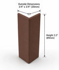 Warm Brown Walnut Corner Protectors Six-Pack With 3.5 Inches High And Three-Quarter Inch Slim Flush-Fit Hard-Shell Cabinet And Baseboard