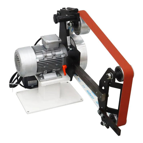 Tabletop Belt Sander And Knife Grinder With Multi Angle Sharpener And Polisher Featuring Three Swappable Wheels And A Solid 2200 Watt Copper Motor for efficient blade sharpening.