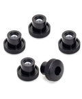 Dang Solid 1/4 20 Threaded Round Clamping Knobs Five Pack, black thermoplastic knobs with ergonomic grip for woodworking. 
