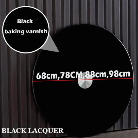 Black Rotating Glass Serving Tray For Kitchen Round Lazy Susan Turntable Tabletop Plate Heavy Duty With Stable Base