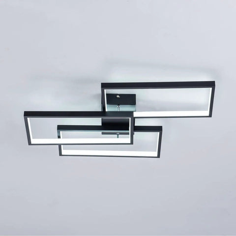 Dope LED Ceiling Light Modern Flush Mount Fixture 42W 2600lm Rectangle Black 6000K Cool White Energy Saving Ceiling Lamp For Bedroom Kitchen Living Room Easy Install