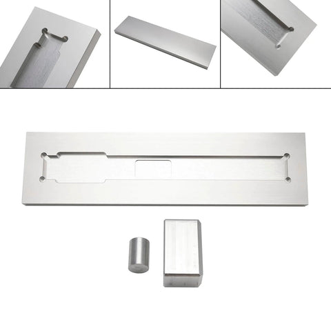 Aluminum Welding Jig Kit For PM-63 Rak Alignment, visible components include a flat aluminum piece and cylindrical blocks.