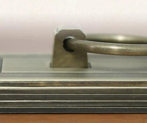 Close-up of a brass door handle from the 1 Pair Old School Retro Vintage Door Handle Drawer Pull Set With Lock For Cabinets Drawers Wardrobes