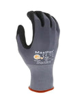 Nylon Micro-Foam Nitrile Grip Work Gloves With Snug Fit For Wet And Dry Jobs, Black And Gray, X Large, single glove standing