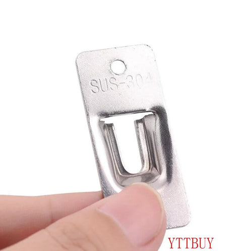 Close-up of 90 Degree Right Angle Gate Latch in stainless steel with welded seal, corrosion resistant finish, held in hand.