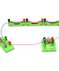 Hands On Circuit And Motor Lab Kit For Students DIY DC Motor Model with battery holders and wires on white background