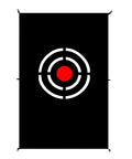 Golf Target Hitting Cloth For Backyard Practice, 5 By 4 Feet, Black, Portable And Foldable, Quick Setup For Indoor Or Outdoor Use, Red Bullseye