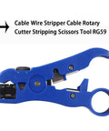 Universal Coax And Cat5 Cat6 Stripping Tool For RG59 RG6 RG7 RG11 Reversible Cassette with Adjustable Blade