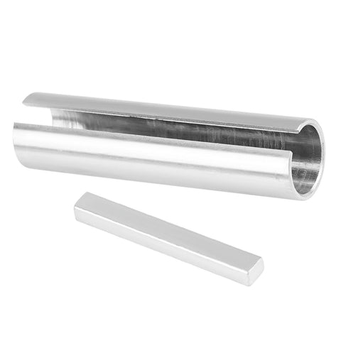 Five Eighths To Three Quarters Inch Shaft Adapter Reducer Sleeve Bushing For Gas Engine Pulleys with keystock on white background
