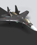 Rad SU-35 Inspired RC Plane With 4CH 2.4G Remote Beginner Friendly Left Hand Throttle 360 Degree Stunts One Key Inversion 375mm Wingspan Hobby Jet Aircraft in black and gray EPP foam material.