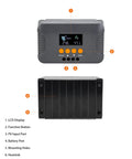 Heavy Duty Boost Mppt Solar Controller 10 Amp 24 Volt 72 Volt front and back view displaying LCD and component layout.