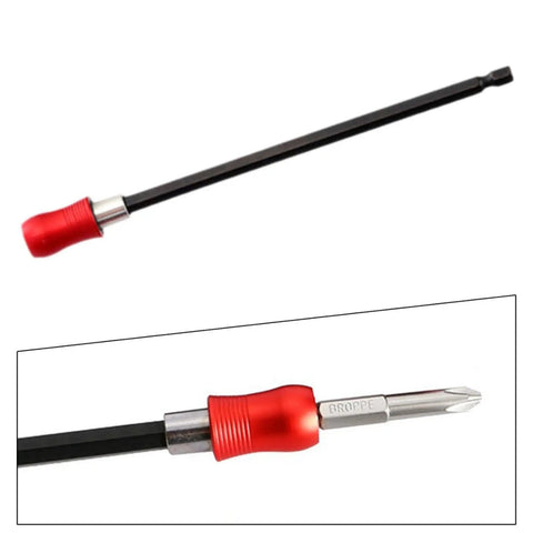 Sturdy Stainless Steel Drill Extension Rod Holder, 20 Cm Quick Install Bit Extension, self locking screwdriver bit holder close-up