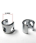 Close-up of two Needle Bar Thread Guard 2 Pack For Juki Lu-1508 Lu-1510 with 6.3mm size, durable metal for sewing machines.