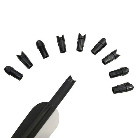 Half Moon Arrow Nocks For 7.6mm Crossbow Shafts Durable Plastic Arrow Nocks For Hunting And Target Practice Black Nock Protectors