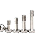 M2.5 X 8 Mm Stainless Steel Captive Screws With Phillips Pan Heads Hex Nut And Plain Washer Assemblies, five varying lengths.