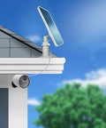 Durable Solar Panel for SimpliSafe Outdoor Camera Series 2 Waterproof Charger mounted on roof with 13 ft cable