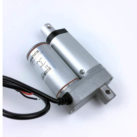 12V Or 24V Linear Actuator With 1 Inch Stroke And Mounting Brackets, 30 Mm Per Second, 200 N, Easy Install For Robotics, Home Automation, Woodworking, Cabinets, AV Projects, And Massage Chair Comfort, silver metal body