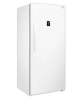 Straight Up Spacious 14 Cubic Foot Upright Fridge And Freezer Combo With Auto Defrost, white exterior and sleek design, ideal for homes.