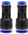 Plastic Push To Connect Tube Fitting Reducing 10Mm To 6Mm Quick Straight Pneumatic Connector Coupler for Air Lines, front view.