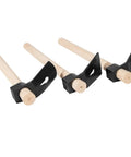 Carving Adze Set For Bowl Making With Straight Adze Large Curve Adze And Small Curve Adze Three Piece Kit Displayed Horizontally