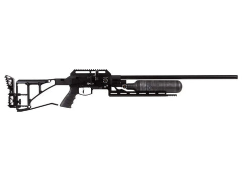 Modern BB rifle with sleek black design, unrelated to Red Ryder BB Gun Starter Kit With 350 Count BBs, Retro 1940s Style Packaging.