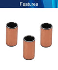 3 Pack Heavy Duty Sleeve Bearings 6Mm X 8Mm X 15Mm Oilless Bushings showing three carbon steel bronze core bushings.
