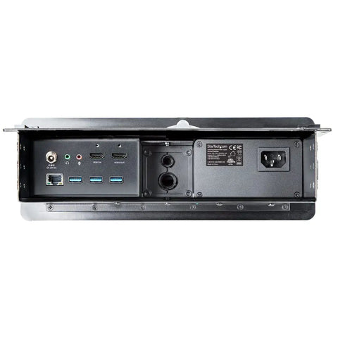 Dead Simple In Desk Usb C Conference Dock Station With 4K Hdmi And 60W Power Delivery back view showing ports and sockets