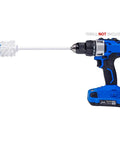 Drill Powered Bottle Brush Cleaner for Water Bottles Mugs Cups Pots Glasses Jars Blenders And Pitchers White And Blue Kitchen Cleaning Accessory