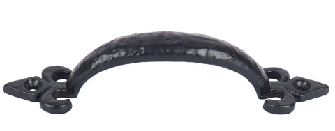 Antique black Trishul Iron Pull Handle 6 inch for cabinets and doors, durable iron, pack of 2, retro style with powder coated finish.