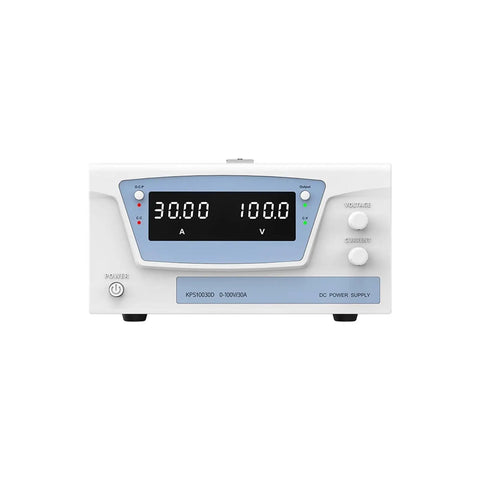 RS485 Enabled Bench Top Power Supply With Output From 0 To 100 Volts And 0 To 30 Amps 3000W Dope Stable Output For Electronics Prototyping And Phone Repair With Over Current And Over Voltage Protection, front view