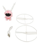 Components of Hand Controlled Flying Toy For Kids With Dual Blades USB Rechargeable Battery 75mAh Built In Light Up Fun.