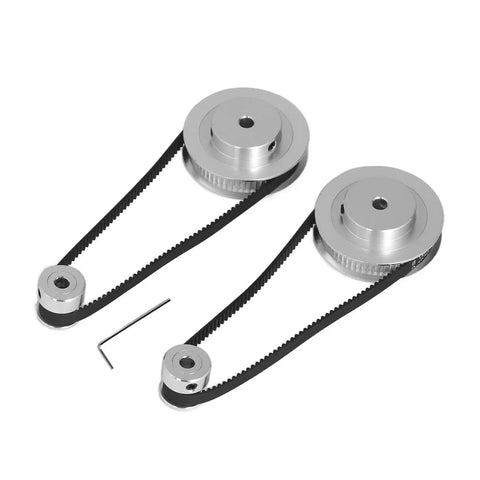 Premium Timing Belt Kit Upgrade Your 3D Printer Milling Machine Rig Featuring Strong Aluminum Build And Precision Keyed Bore Design For Smooth Power Transfer Non Slip Grip On Pulleys That Maximizes Efficiency Plus Energy Savings Performance Daily. aluminum timing belt kit with pulleys and hex key