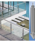 Premium Grade Stainless Steel 304 Railing Post Kit For Decks And Stairs Features Heavy Duty Silver Corner Bracket To Grip Glass Panels Providing Rock Solid Safety And Zero Hassle Setup with sleek modern design.
