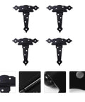 Heavy Duty Black Iron T Shape Strap Hinge With 8 Screw Holes For Doors Gates And Worktops Flexible And Easy Dismantle Hinge, black iron T-hinge