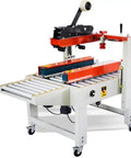 Quick Setup Automatic Case Packing Machine And Carton Sealer With Slick Side Loading System And No Stress High Precision Tape Tension Control For Factories on wheels.