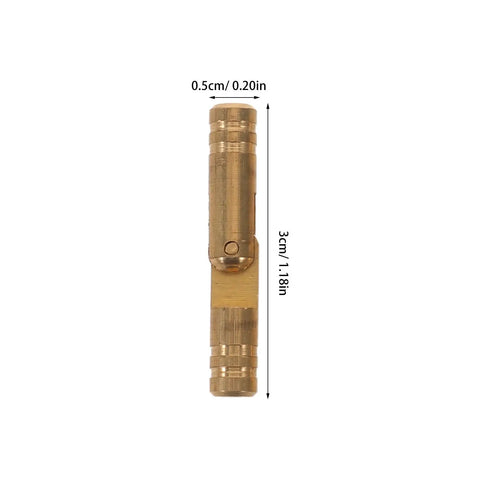Brass Hidden Hinges Ten Pack Set for Keepsake Boxes and Jewelry Boxes, 5mm Cylinder Barrel detailed view with measurements