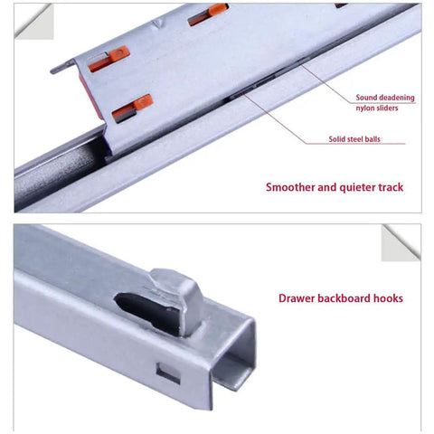 Push To Open Soft Close Drawer Slides With Slick Hidden Mounting And No Handle 25 Kg Load Capacity 250 To 500 MM Length details