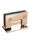 Side view of Sturdy 304 Stainless Steel Frameless Glass Hinge Clip Solid Precision Cast 90 Degree T Shape For Shower Enclosures Durable Shiny Finish Easy Install Bathroom Hardware