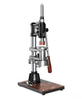Pro Level Hand Pump Espresso Maker With Rock Solid Build And Kicker 16 Bar Pressure Portable Stainless Steel Coffee Press side view.