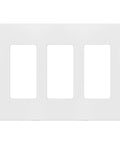 3-Gang Screwless Decorator Wall Plate With Child Safe Cover Unbreakable Polycarbonate Thermoplastic Glossy White Finish